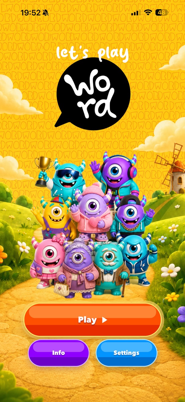 Let’s Play Word mobile app welcome screen